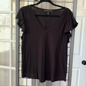 White House Black Market black Flutter Sleeve Tee